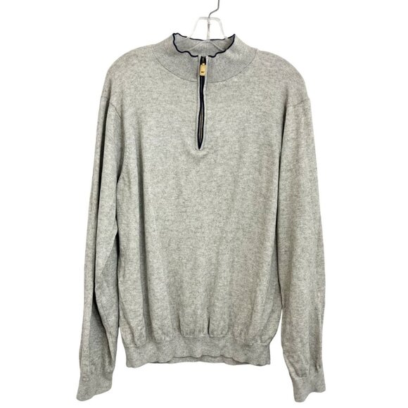 Vineyard Vines Quarter Zip Pullover Sweater Gray Wool Cashmere Men's Size Large - Picture 1 of 7